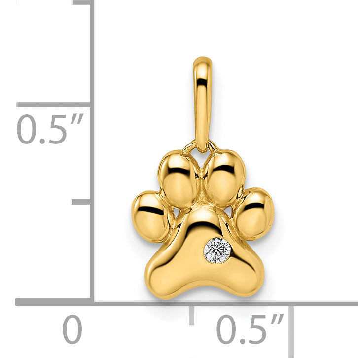 14k Yellow Gold 14k Madi K CZ Paw Print Pendant