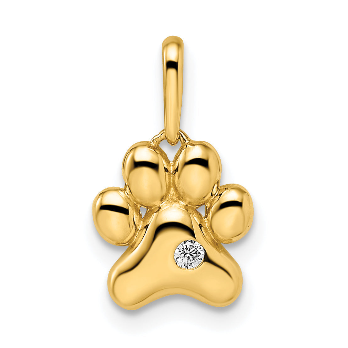 14k Yellow Gold 14k Madi K CZ Paw Print Pendant
