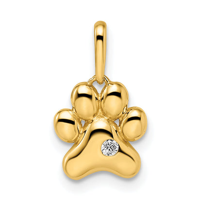 14k Yellow Gold 14k Madi K CZ Paw Print Pendant