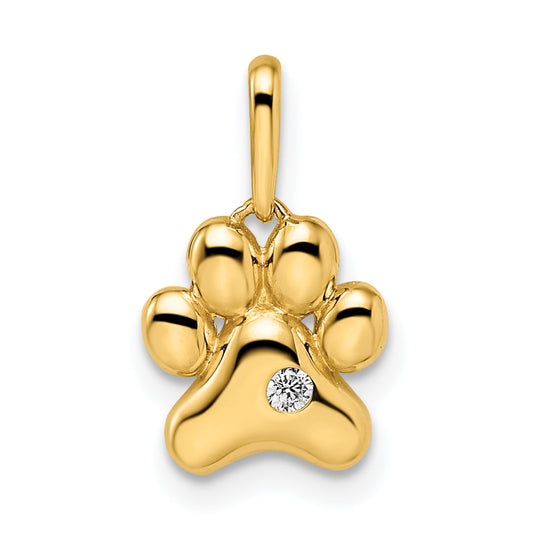 14k Yellow Gold 14k Madi K CZ Paw Print Pendant