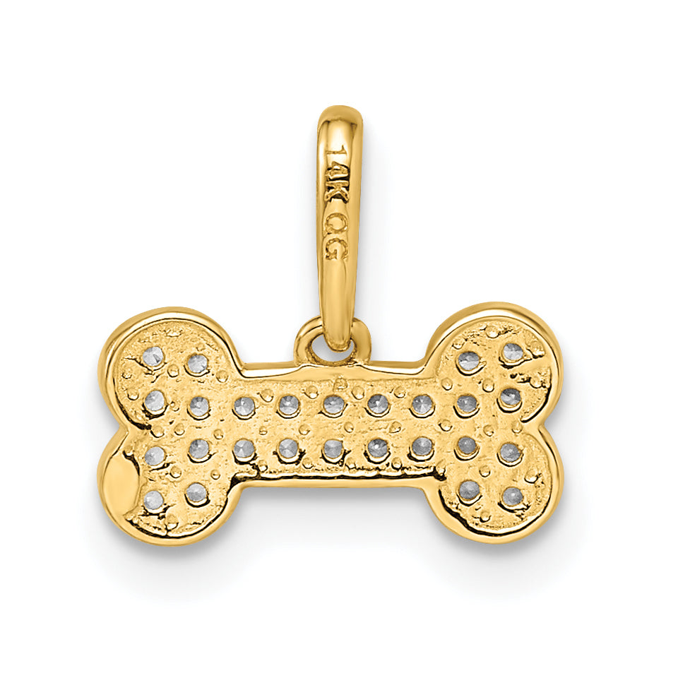 14k Yellow Gold 14k Madi K CZ Dog Bone Pendant