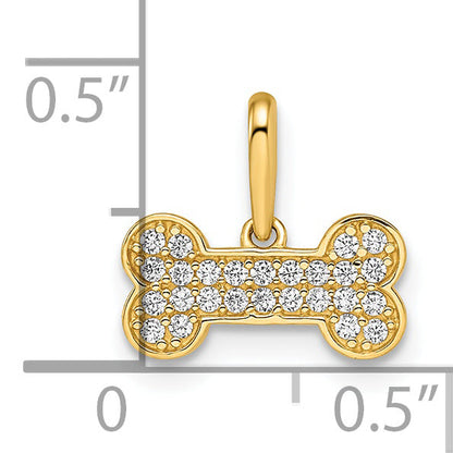 14k Yellow Gold 14k Madi K CZ Dog Bone Pendant