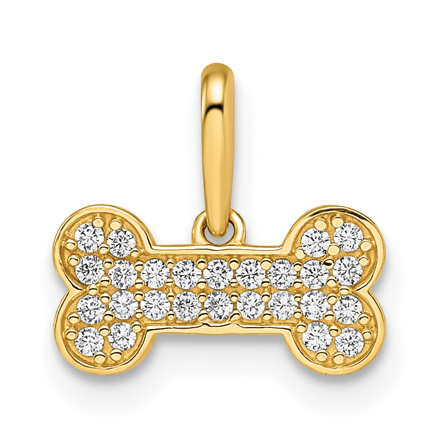 14k Yellow Gold 14k Madi K CZ Dog Bone Pendant