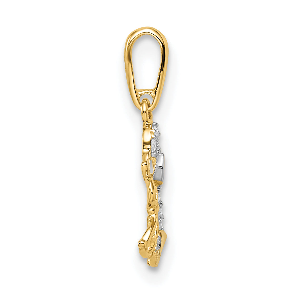 14k Yellow & Rhodium 14K & Rhodium Madi K CZ Dog & Puppy Pendant