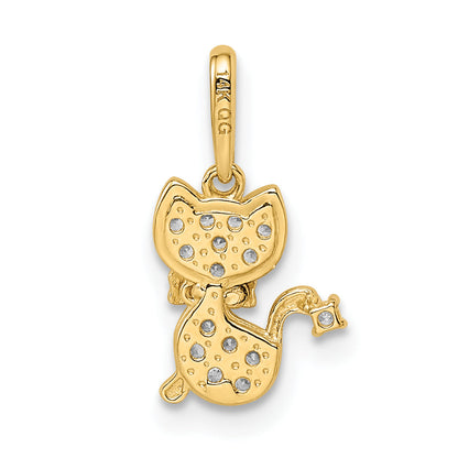 14k Yellow Gold 14k Madi K CZ Cat Pendant