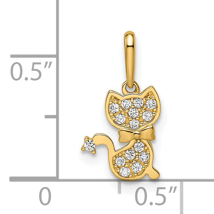 14k Yellow Gold 14k Madi K CZ Cat Pendant
