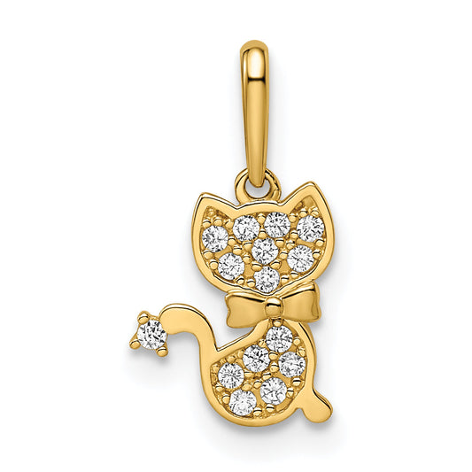 14k Yellow Gold 14k Madi K CZ Cat Pendant