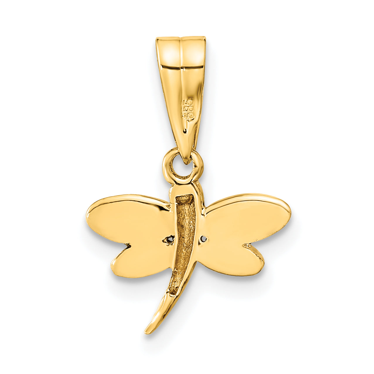 14k Yellow Gold 14K Madi K Polished Purple Enamel Dragonfly Pendant