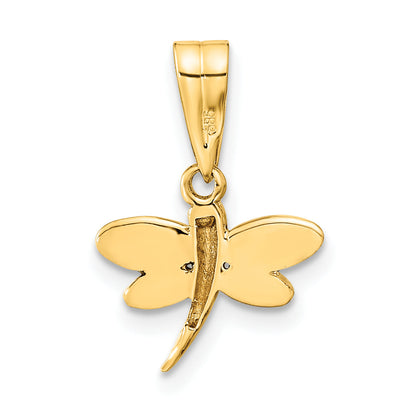 14k Yellow Gold 14K Madi K Polished Purple Enamel Dragonfly Pendant