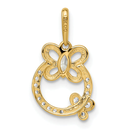 14k Yellow Gold 14k Madi K CZ Butterflies Pendant