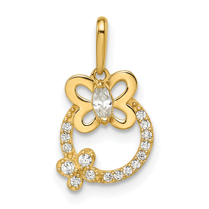 14k Yellow Gold 14k Madi K CZ Butterflies Pendant