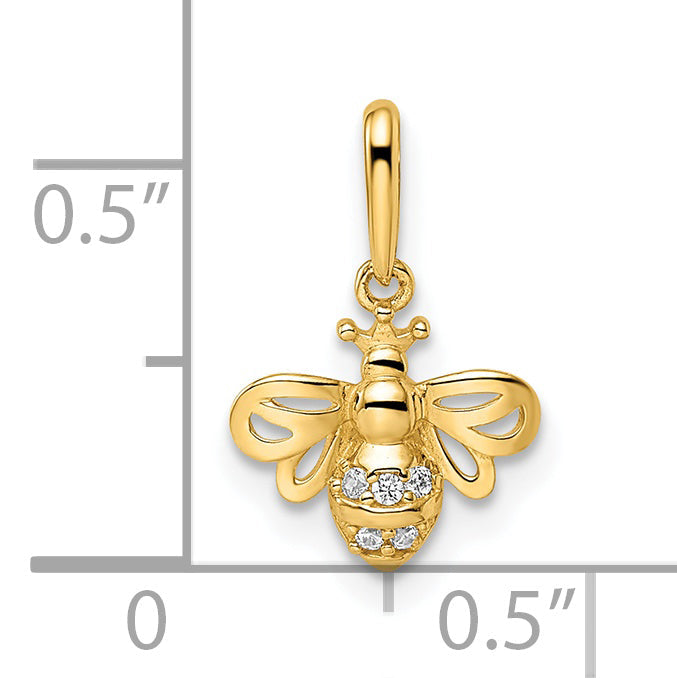 14k Yellow Gold 14k Madi K CZ Bumble Bee Pendant