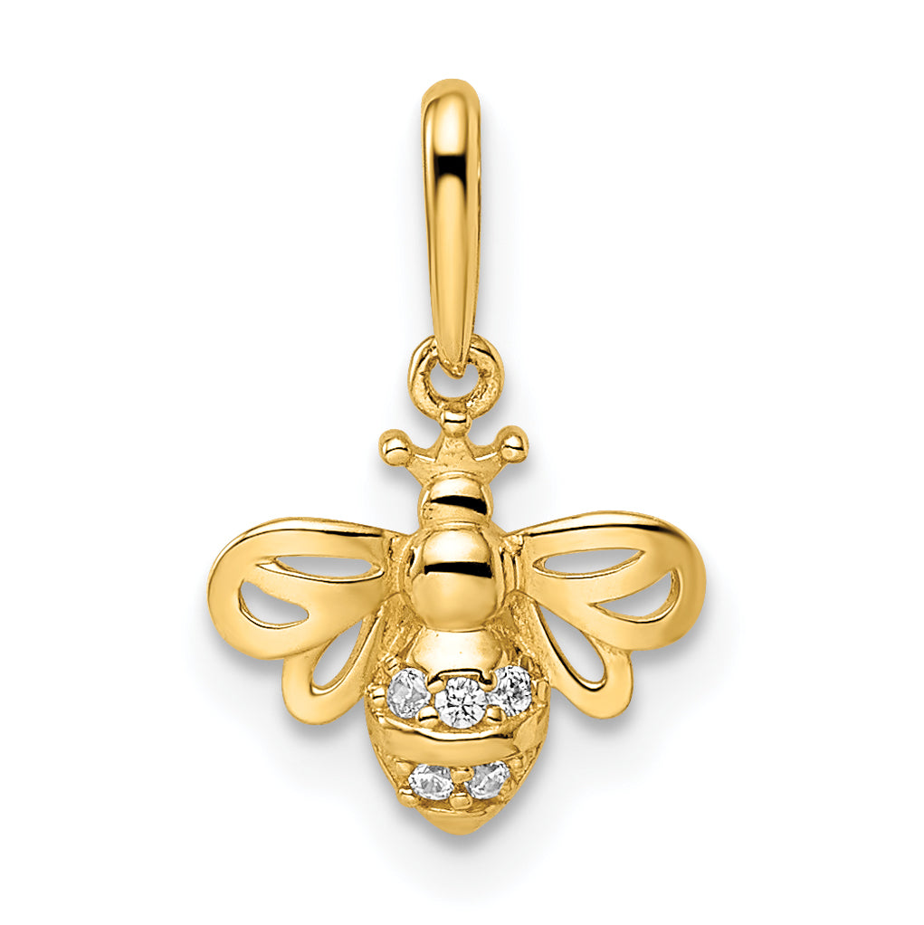14k Yellow Gold 14k Madi K CZ Bumble Bee Pendant