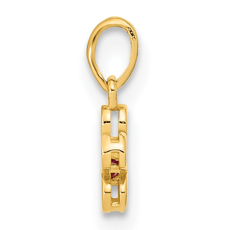 14k Yellow Gold 14K Madi K Polished CZ Flower Post Earrings and Flower Pendant Set