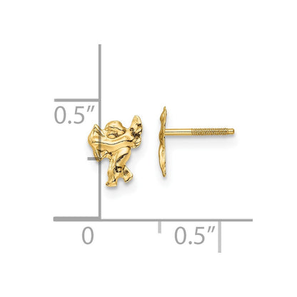 14K Yellow Gold Madi K Polished Cupid Threaded Post Earrings