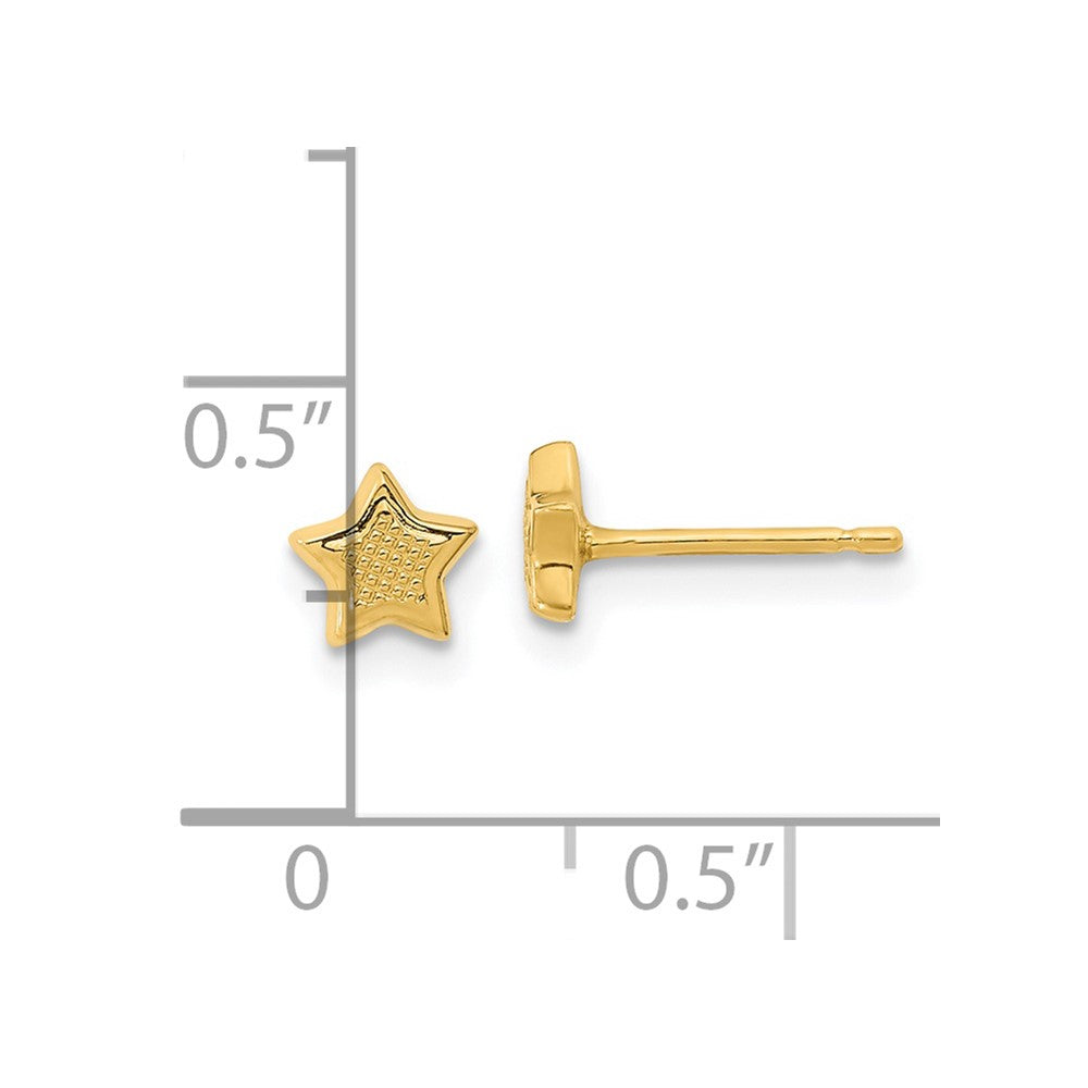 14K Yellow Gold Madi K Textured Star Post Earrings