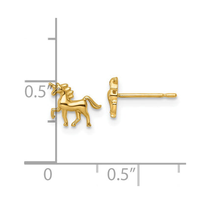 14K Yellow Gold Madi K Unicorn Post Earrings
