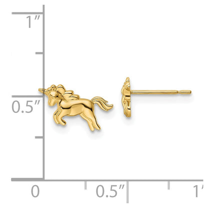 14K Yellow Gold Madi K Unicorn Post Earrings