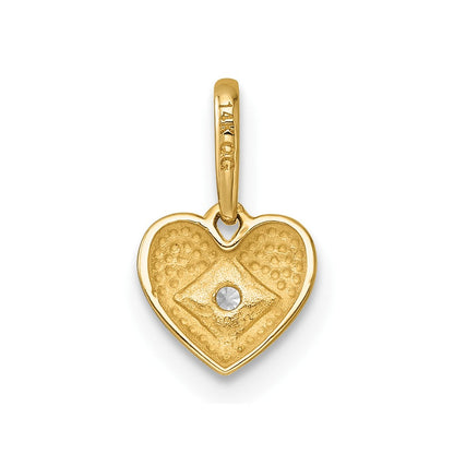 14K Yellow Gold Madi K Polished CZ Heart Pendant