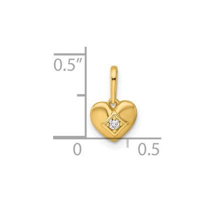 14K Yellow Gold Madi K Polished CZ Heart Pendant