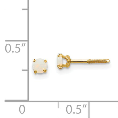 14K Yellow Gold Madi K 3mm Opal Earrings