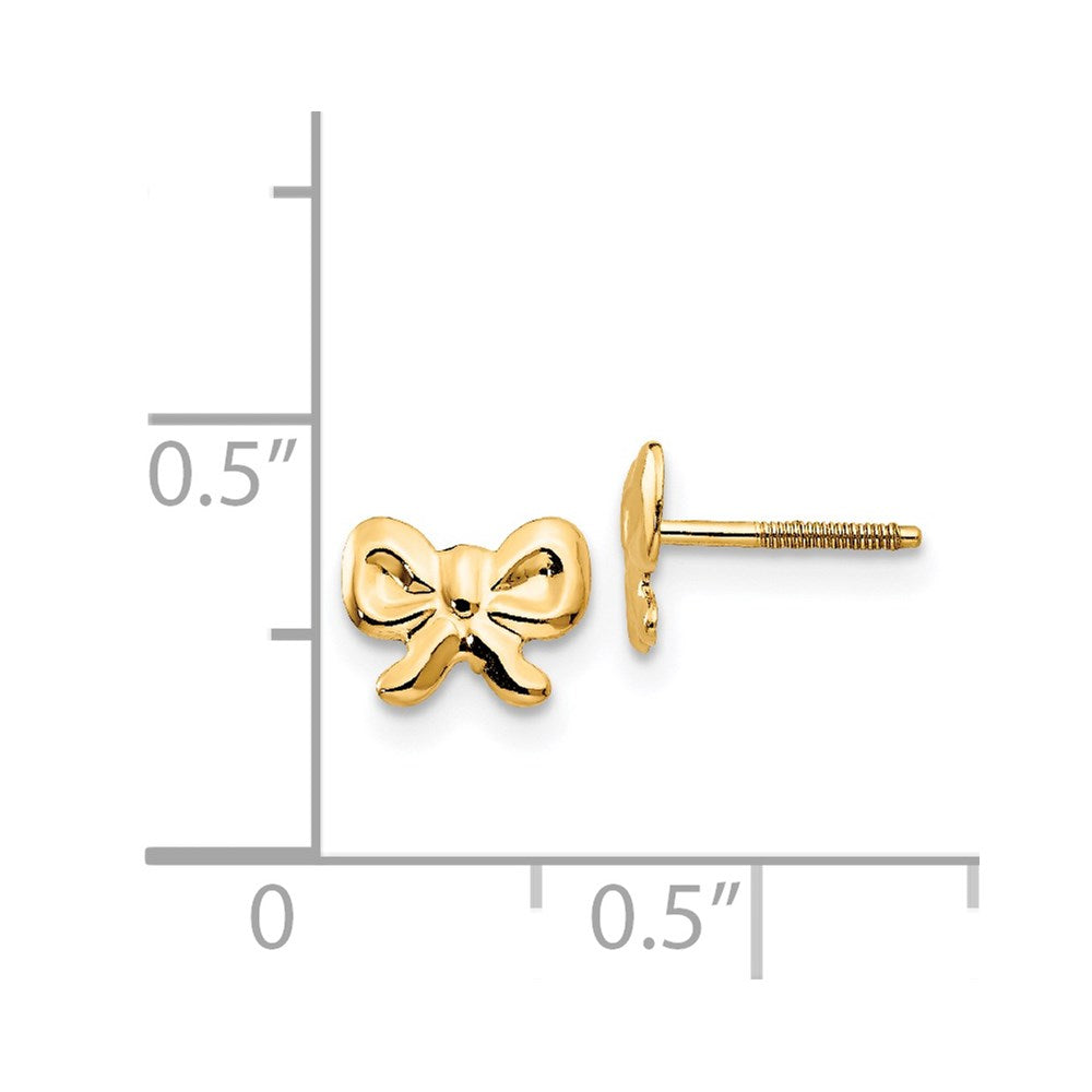 14K Yellow Gold Madi K Bows Screwback Earrings