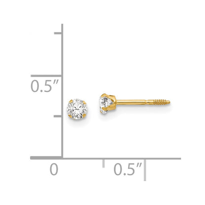 14K Yellow Gold Madi K 3mm Cz Earrings