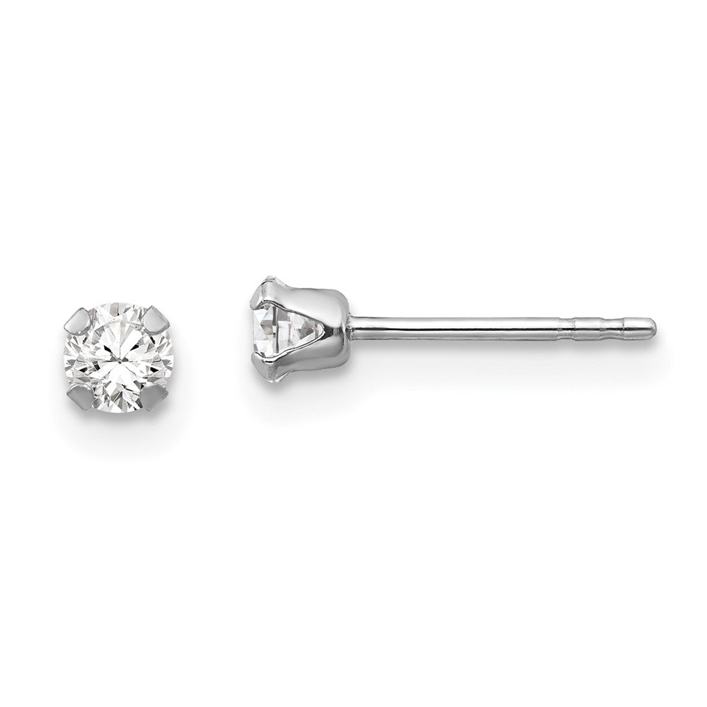 14K White Gold Madi K 3mm Cz Earrings