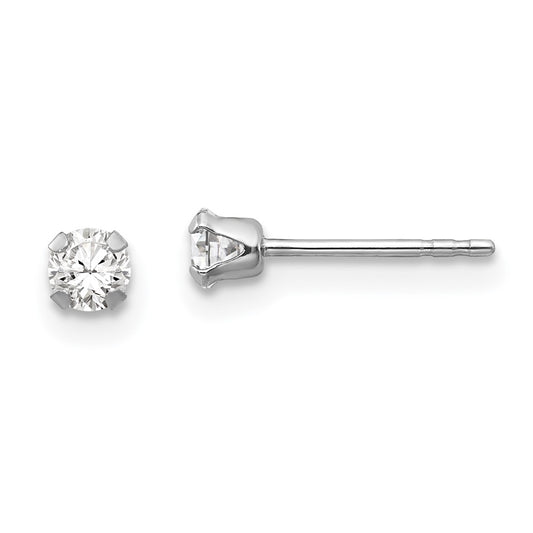14K White Gold Madi K 3mm Cz Earrings
