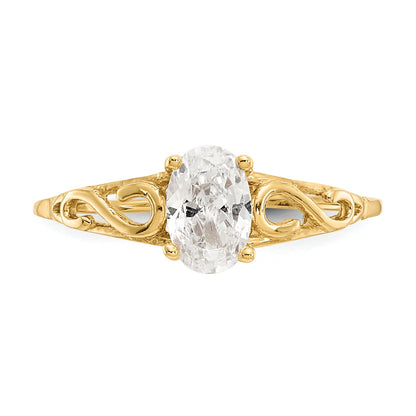 14K Yellow Gold Madi K Synthetic White Spinel Ring