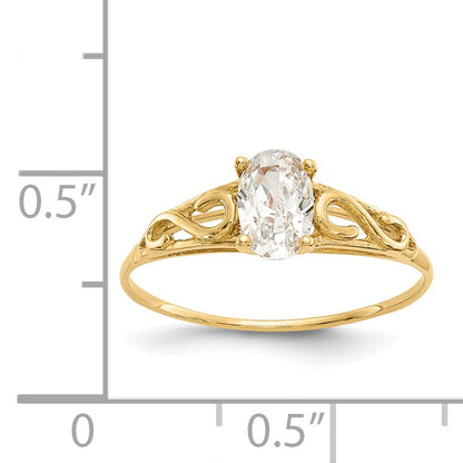 14K Yellow Gold Madi K Synthetic White Spinel Ring