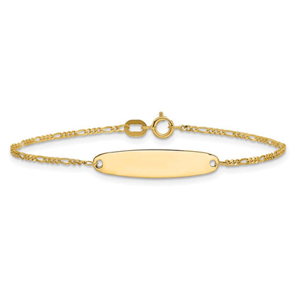 14K Yellow Gold Madi K Figaro Baby Oval Id Bracelet