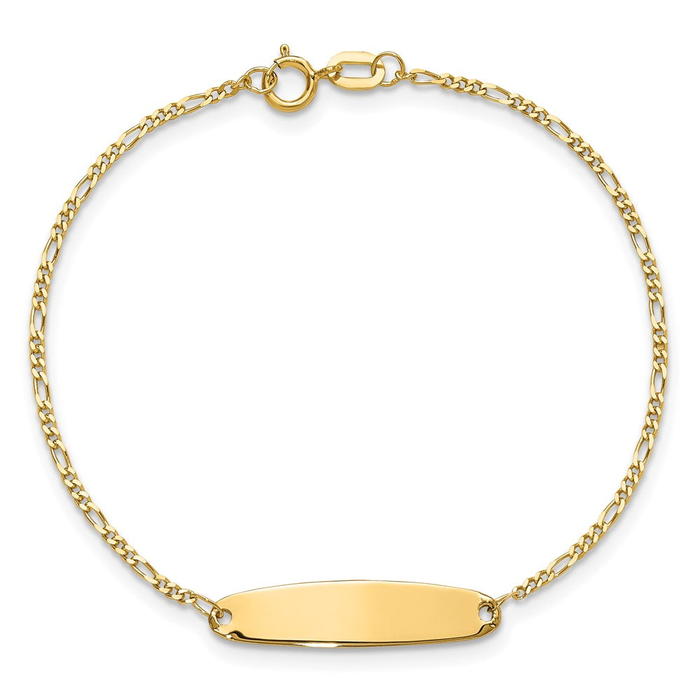 14K Yellow Gold Madi K Figaro Baby Oval Id Bracelet