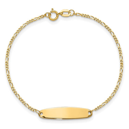 14K Yellow Gold Madi K Figaro Baby Oval Id Bracelet