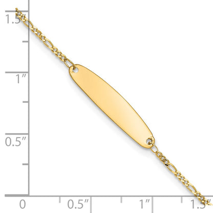 14K Yellow Gold Madi K Figaro Baby Oval Id Bracelet