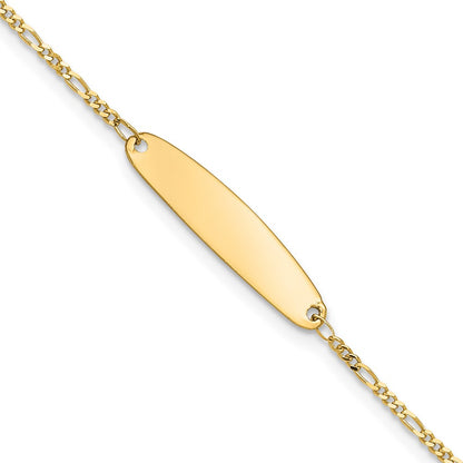 14K Yellow Gold Madi K Figaro Baby Oval Id Bracelet