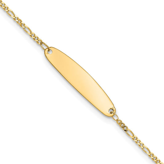 14K Yellow Gold Madi K Figaro Baby Oval Id Bracelet