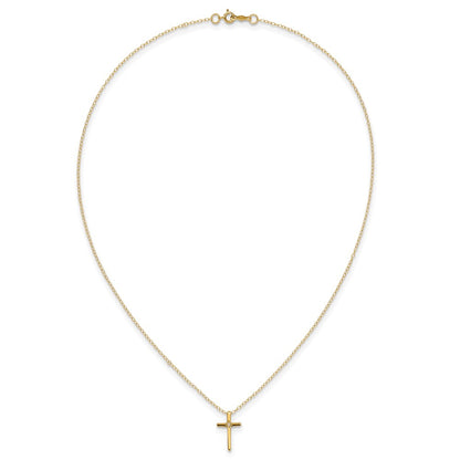 14K Yellow Gold Madi K .01Ct Diamond Cross Necklace