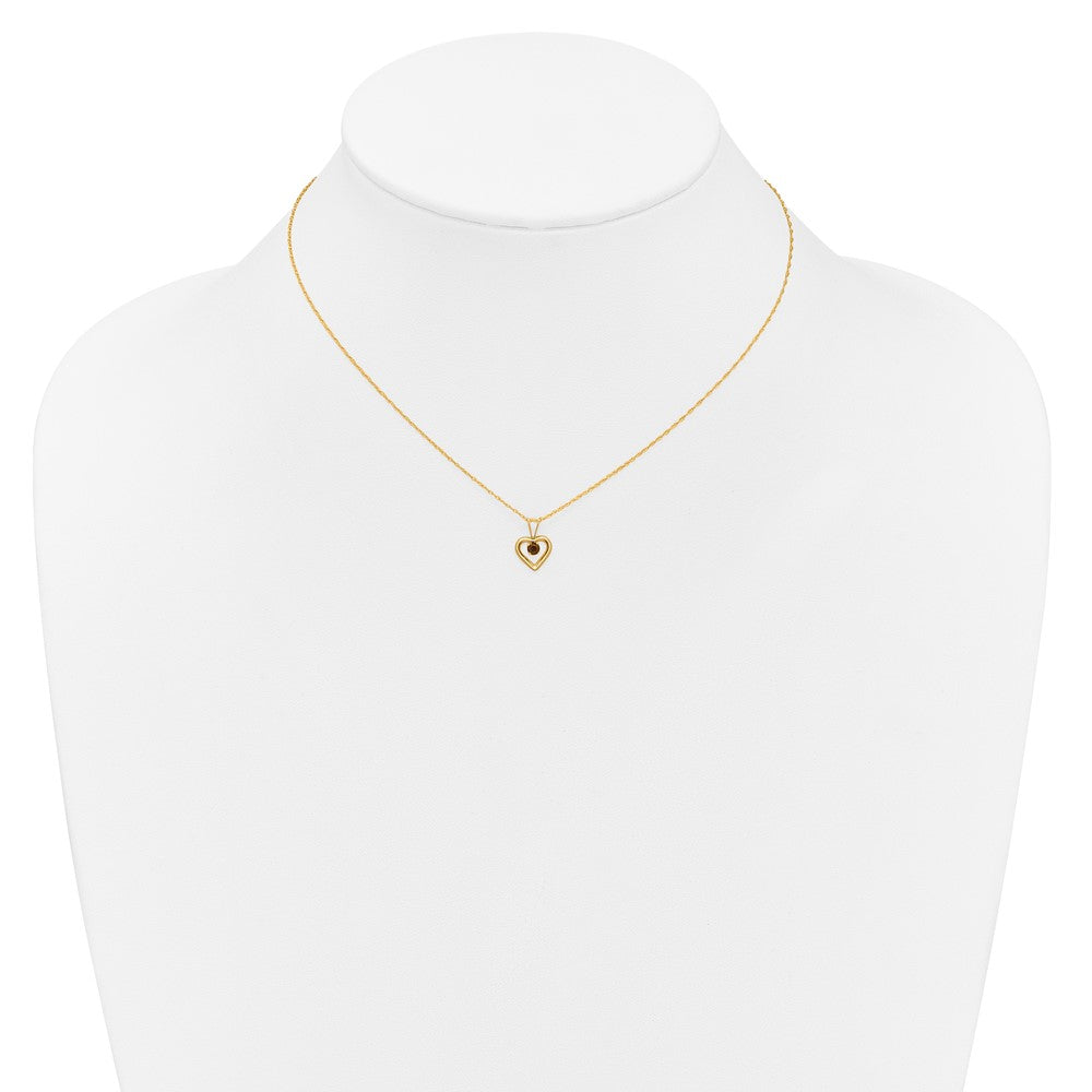 14K Yellow Gold Madi K 3mm Garnet Heart Birthstone Necklace