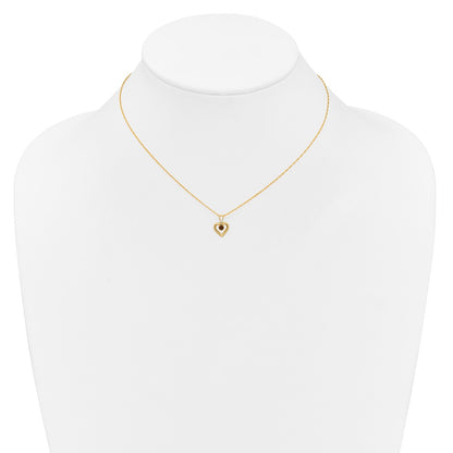 14K Yellow Gold Madi K 3mm Garnet Heart Birthstone Necklace