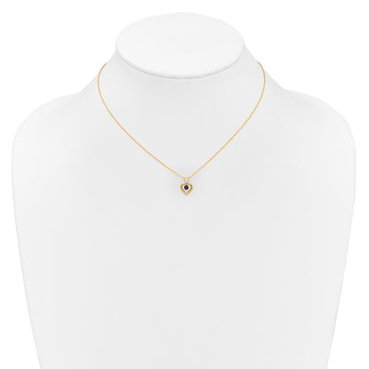 14K Yellow Gold Madi K 3mm Sapphire Heart Birthstone Necklace