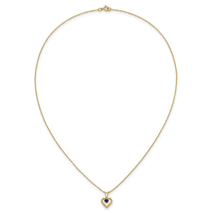 14K Yellow Gold Madi K 3mm Sapphire Heart Birthstone Necklace