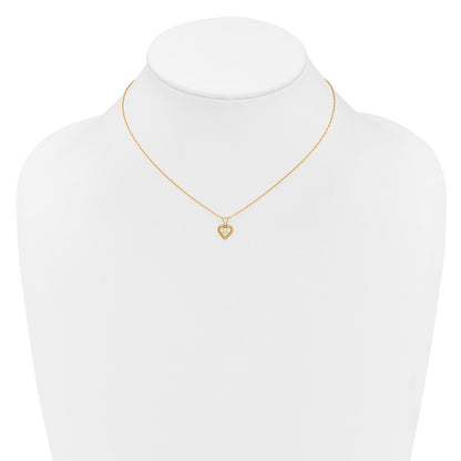 14K Yellow Gold Madi K 3mm Opal Heart Necklace
