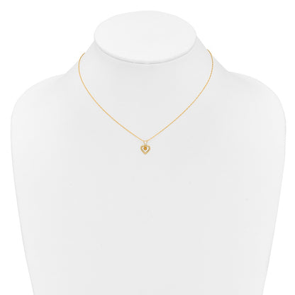 14K Yellow Gold Madi K 3mm Citrine Heart Birthstone Necklace
