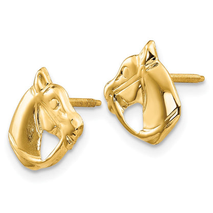 14K Yellow Gold Madi K Horse Head Earrings