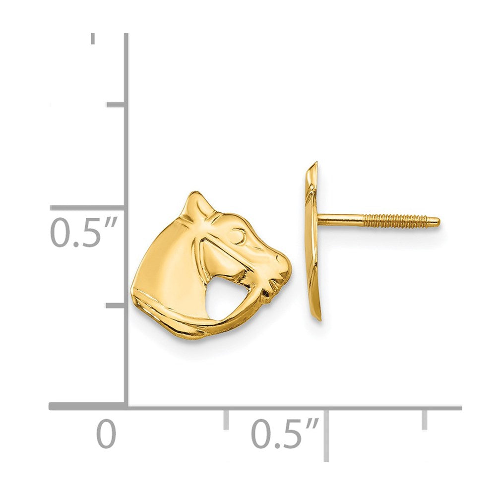 14K Yellow Gold Madi K Horse Head Earrings