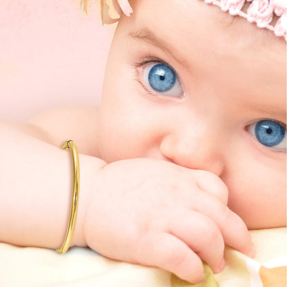 14K Yellow Gold Madi K 2.5mm Slip On Baby Bangle