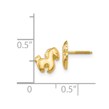 14K Yellow Gold Madi K Pony Screwback Earrings