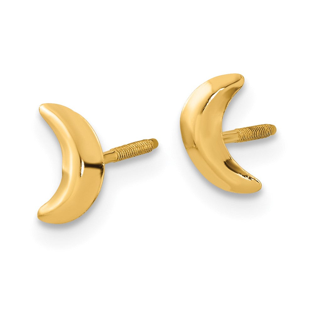 14K Yellow Gold Madi K Moon Post Earrings