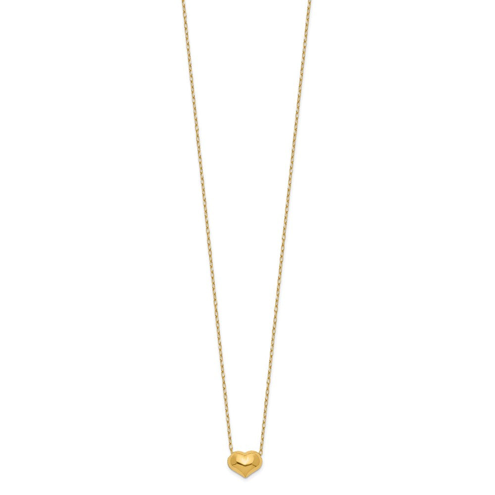 14K Yellow Gold Madi K Small Hollow Heart W/ Chain And 1In Ext. Necklace